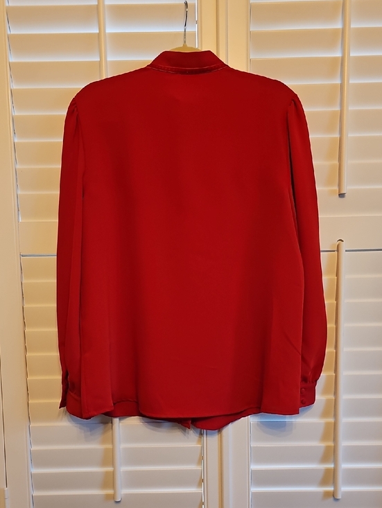 Chico's Women's Ruffle Front Blouse - Red - Picture 2 of 5